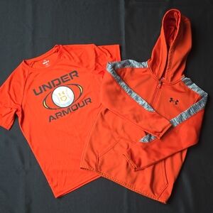 Under Armour Kids Orange Tee and Hoodie Set